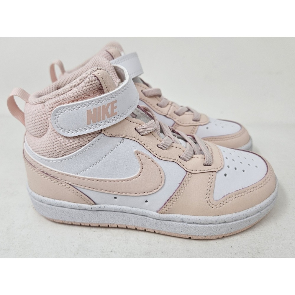 Nike Court Borough Mid 2 Little Kids Size 11C Pink/White CD7783-122 NEW w/o BOX